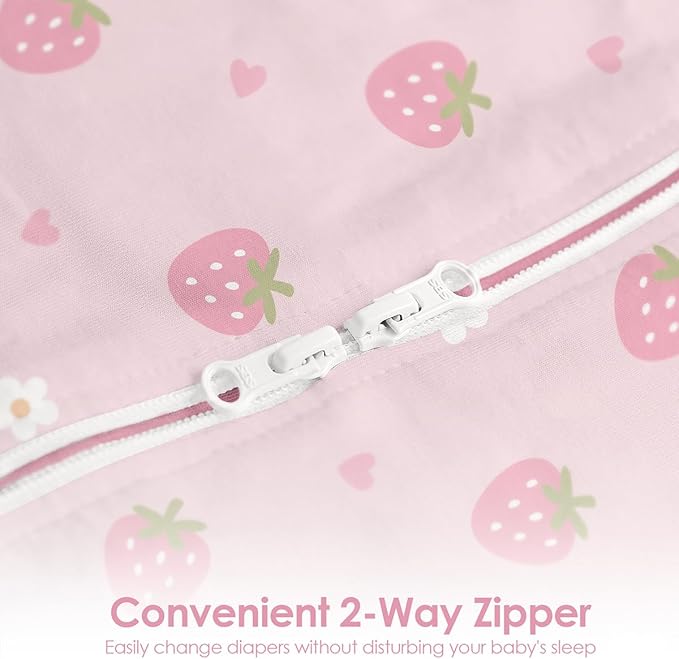 SANDJEST Baby Swaddle 0-2 Months, Cotton Arm-in Zipper Sleep Sack, Wearable Blankets Wrap for Newborn Infant Girls (Floral, Pack of 1)