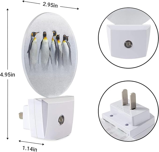 EKOBLA Cute Penguin Night Lights Plug into Wall South Pole Animal Ice Plug-in Nightlights Home Auto Sensor LED Dusk to Dawn Light for Bedroom Bathroom Kitchen Corridor
