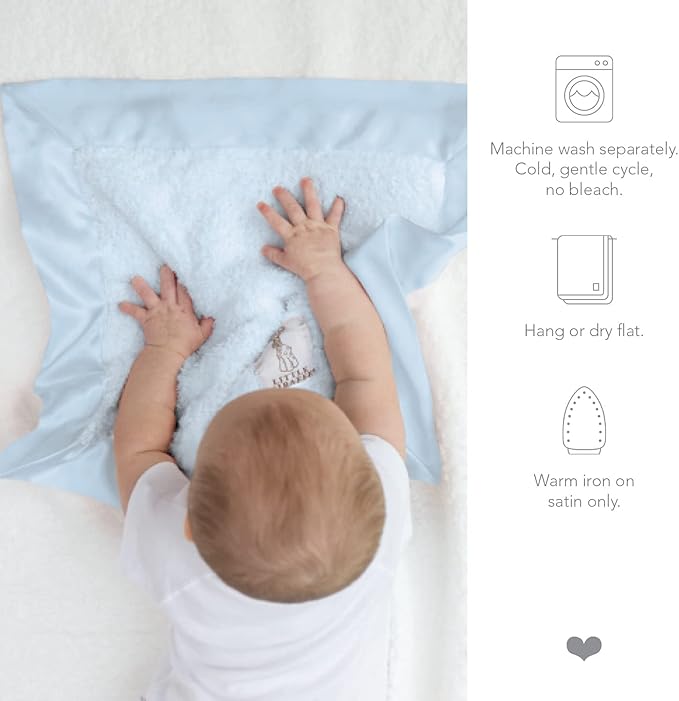 Little Giraffe Baby Blanket - Blanky - Soft Blanket with Satin Trim - Baby Stroller Blanket - Newborn Baby Essentials & Baby Gifts - 17 x 17 - Silver