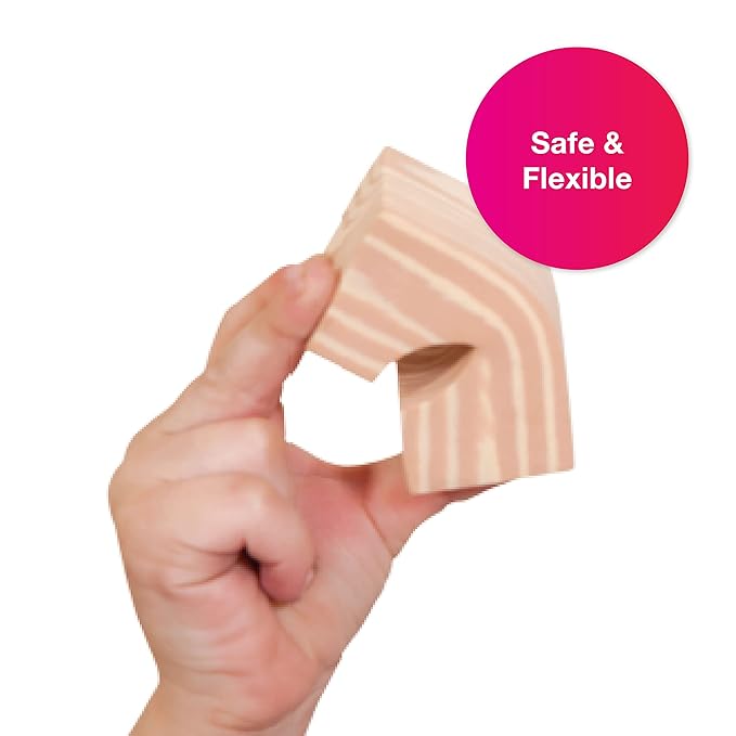 Edushape Wood-Like Soft Blocks, 30 Pieces - Nurture Imagination and Spark Creativity Toys Ideal Birthday Present - for Kids Aged 3+