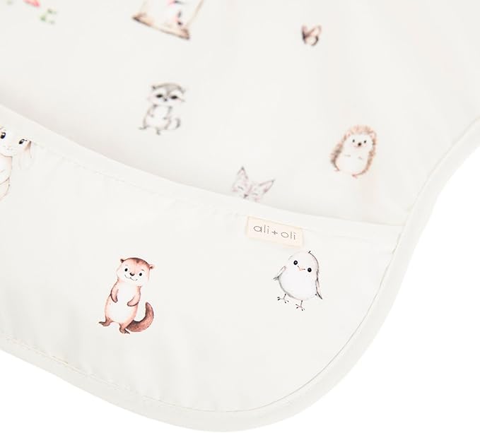 Ali+Oli Smock Bibs for Babies, BPA-Free Oeko-Tex Certified, Waterproof Baby Smock, Machine Washable, Toddlers Ages 6m+