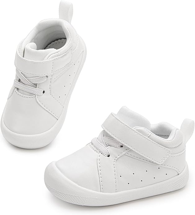 Wide Baby Shoes Boys Girls Zero Drop Barefoot Infant First Walkers Lightweight Soft Nonslip High Top Toddler Sneakers for 6-24 Months