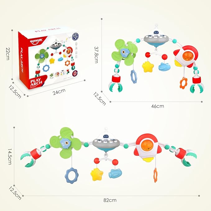Musical Baby Stroller Arch Toys, Travel Car Seat Toys, Baby Play Arch Crib Accessory Toys, Mobile for Bassinet, Pram Activity Arch Bar Toys for Babies Infants