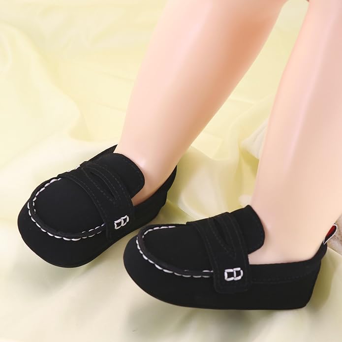 LONSOEN Baby Girls Boys Loafers Prewalker Dress Crib Shoes