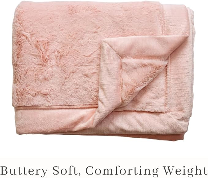 SARANONI Luxury Lush Kids Blanket | Ultra-Soft & Cozy Plush Comfy Blankets for Kids & Teens | Peach Blush - 40” x 60”