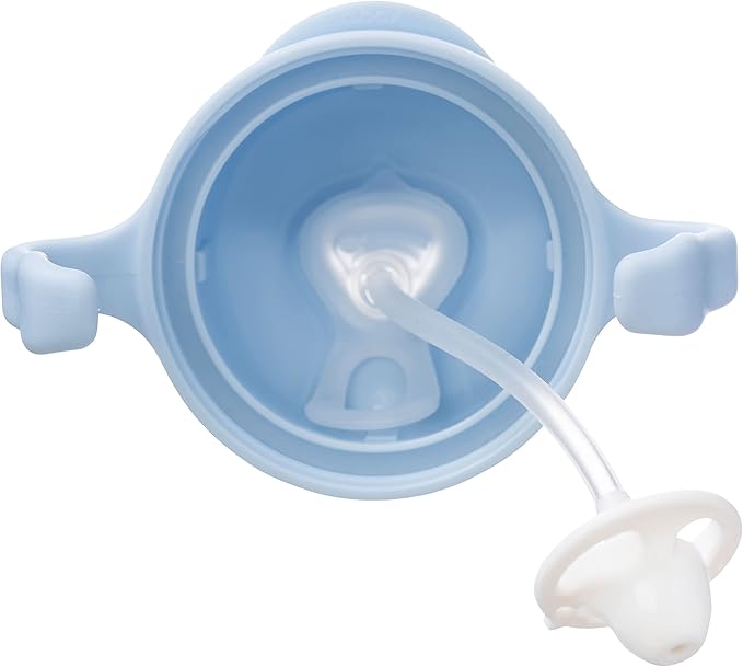 b.box Sippy Cup with Weighted Straw (2-Pack). Leak Proof, Easy Grip. BPA Free & Dishwasher Safe. Ideal for Babies 6m+ to Toddlers (cobalt + bubblegum, 8oz)