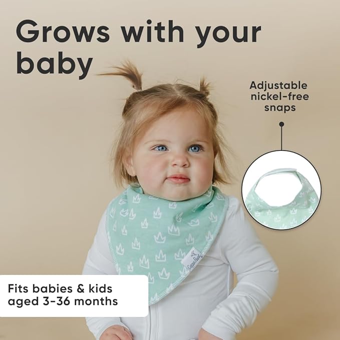 Copper Pearl 4 Pack Soft Cotton Baby Bibs for Drooling and Teething, Absorbent Drool Bibs for Baby Girl and Boy, Adjustable to Fit Newborns to Toddlers, Tons of Styles (Enchanted)