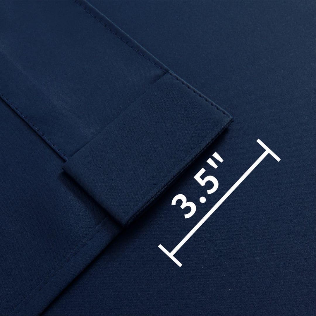 Joydeco Custom Blackout Curtains for Bedroom, 1 Panel Room Darkening Curtains & Drapes for Living Room Window Rod Pocket Back Tab (Custom Size,Navy Blue)