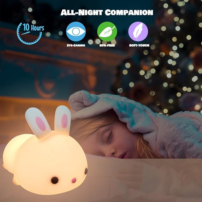 AULTRA Night Light for Kids – 16 Color USB Rechargeable Dog Lamp for Baby Nursery, Soft Silicone Night Light, 2 Brightness Levels, 10-Hour Use, Squishy Puppy Gift for Boys & Girls