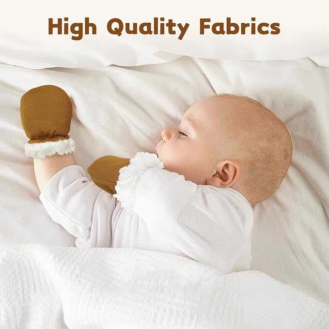 Cute Baby Mittens Newborn, No Scratch Baby Boy Mittens, Baby Girl Hat Gloves for Toddlers, Infant, Newborn