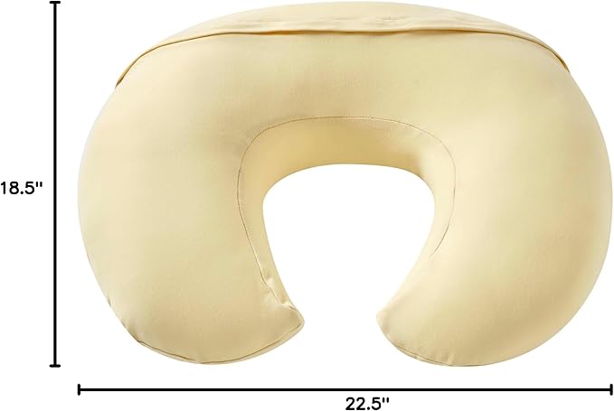 Nursing Pillow, Plus Size Breastfeeding Pillow Original Support for Baby Boys Girls Breastfeeding Essentials, with Removable Soft Cotton Cover (Beige, Standard (23.62 * 18.11 * 5.91 Inches))