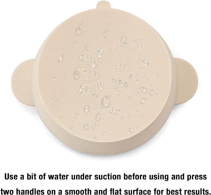 PandaEar 3 Pack Baby Bowls with Suction| Leak-Proof Stay Put Silicone Food Bowl with Lids for Babies Kids Toddlers Infants| Food Grade Soft Safe BPA-Free Silicone (Linen Brown Tan)