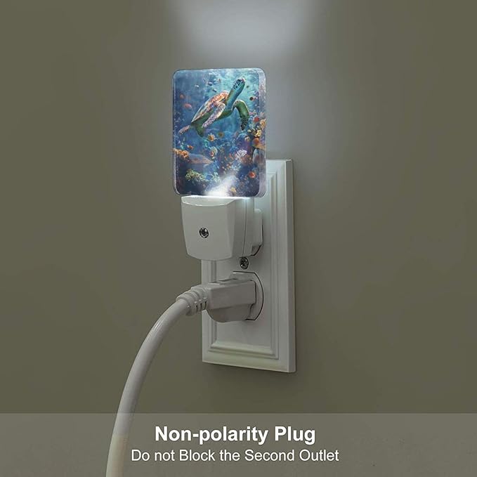 Led Night Light, Sea Turtle Decorative Plug in Nightlights,with Smart Auto Dusk to Dawn Night Light for Bedroom, Kitchen, Nursery, Bathroom