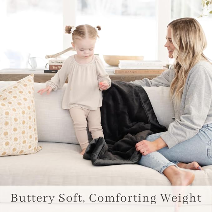 SARANONI Luxury Receiving Blankets for Babies | Ultra-Soft Lush and Boutique Quality Baby Blanket | Charcoal - 40” x 30”
