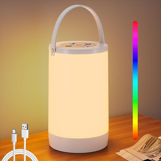 Night Light for Kids, Portable USB Night Lamp with 2200 mAh Battery, Bright Color Changing Light for Nightstand, Small Touch Bedroom Table Lamp for Girls, Boys, Toddler
