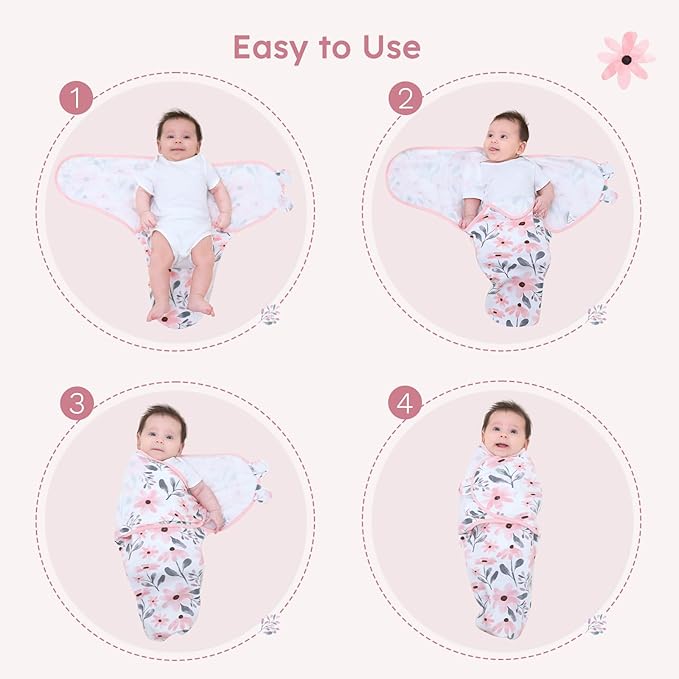 Yoofoss Baby Swaddles for Newborns 100% Organic Cotton, Adjustable Swaddle Sleep Sack 0-3 Months Newborn Swaddle Sack, Breathable Soft(Small)