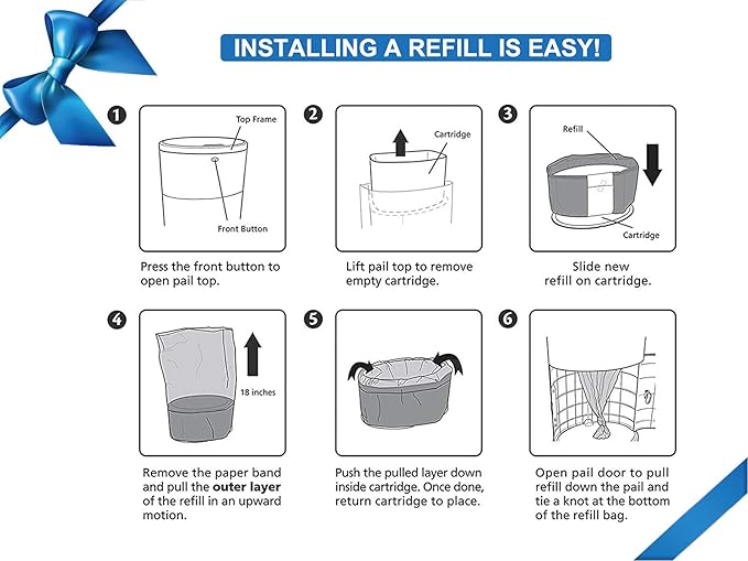 Diaper Pail Refills Increased 30% length Compatible with Dekor Plus Diaper Pails Lavender Scent Holds up to 3016 Diapers (4 Pack)