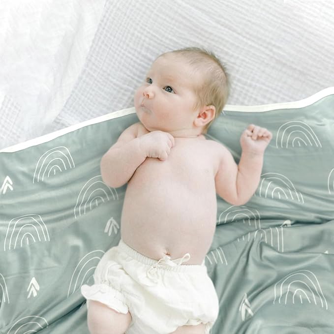 GRSSDER Baby Blankets 2 Pack Super Soft Jersey Knit Swaddle Blankets for Baby Girls and Boys, Double Layer Receiving Blankets 34 x 44 Extra Large for Swaddling, Bear & Snow Wolf