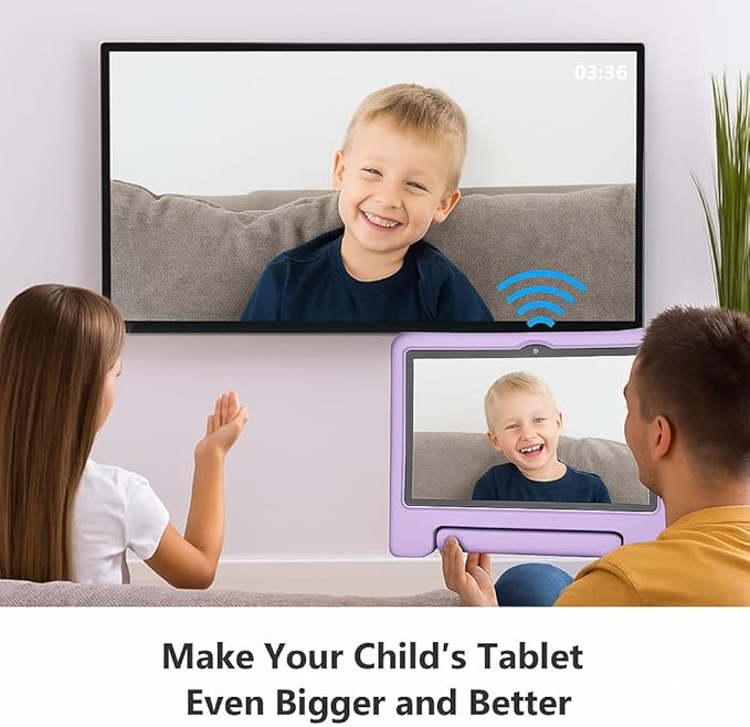 10.1" Kids Tablet Android 14 | 64GB Octa-Core 8GB RAM | Shockproof Case & Parental Control | 12H Fast Charge | HD Display w/Google Kids Space & Educational Apps | WiFi 6/Bluetooth/GPS | Ages 3-12