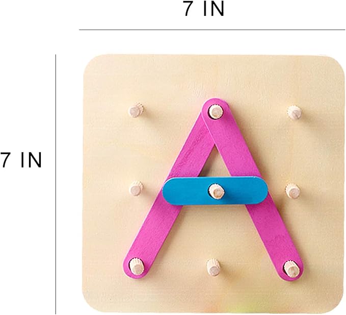 kizh Wooden Letter and Number Construction Activity Set Educational Preschool Toys Shape Color Recognition Pegboard Sorter Set Board Blocks Stack Sort for Toddler Kids Boys Girls Toy