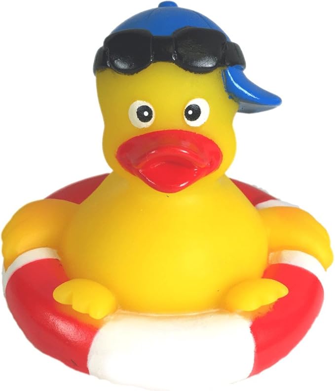 3" Pool Rubber Duck [Sealed Hole, Floats Upright] - Baby Safe Bathtub Bathing Toy