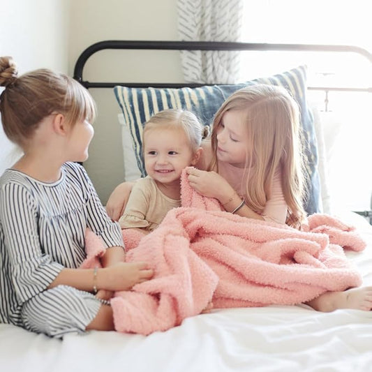 SARANONI Bamboni Baby Blanket | Luxury Plush Super Soft Blanket | Breathable Comfy Blankets for Kids and Teens | Peach - 40" x 60"