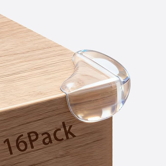 16 Pack Transparent Corner Protectors - Baby Safety Edge Guards for Furniture, Clear Sharp Corner Covers for Dining Table Baby Proofing (Drop-Shaped)