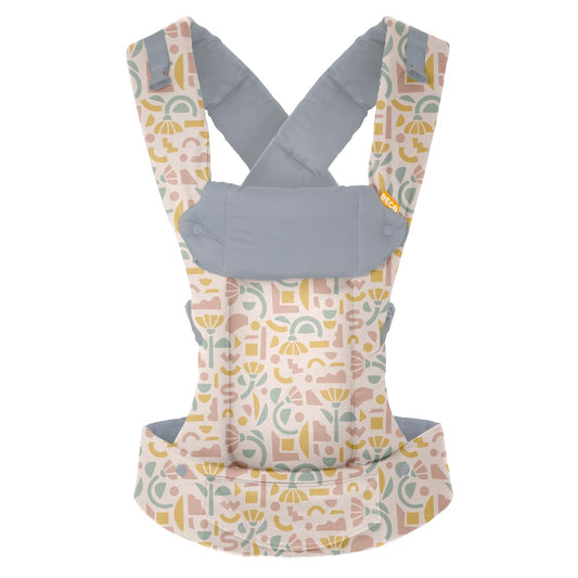 Beco Gemini Baby Carrier from Newborn to Toddler - Certified Ergonomic Newborn Baby Carrier for Infants and Children of 7-35 lbs - M Shape, Adjustable Seat, 100% Cotton (Geo Floral)