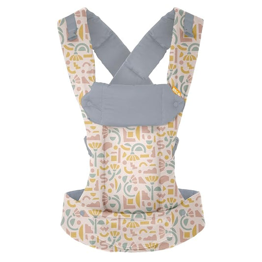 Beco Gemini Baby Carrier from Newborn to Toddler - Certified Ergonomic Newborn Baby Carrier for Infants and Children of 7-35 lbs - M Shape, Adjustable Seat, 100% Cotton (Geo Floral)
