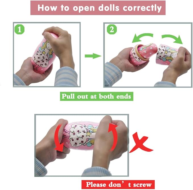 5 Pieces Cute Nesting Dolls Matryoshka Doll Russian Handmade Wooden Dolls Cartoon Angel Girl Pattern Toy Gift 6" Tall