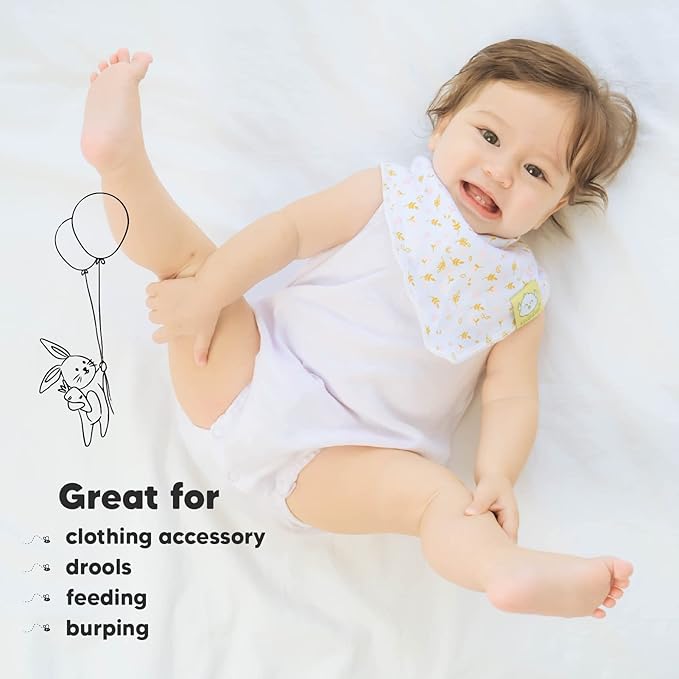 KeaBabies 8-Pack Organic Baby Bandana Bibs for Girls - Super Absorbent Triangle Baby Bibs for Drooling and Teething Infant, 100% Cotton Extra Soft for Newborn, Infant 0-36 Months (Pink Dreams)