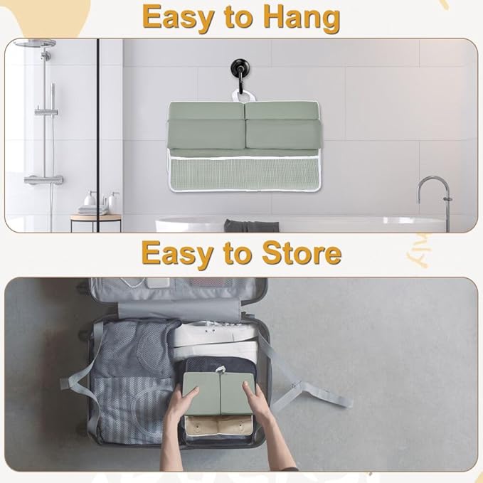 Baby Bath Kneeler and Elbow Rest Pad Set | Bath Kneeling Pad for Bathing Baby with Toy Organizer Pockets，Soft Non-Slip Baby Bathtub Mat for Baby Bathing，Gifts for Parents