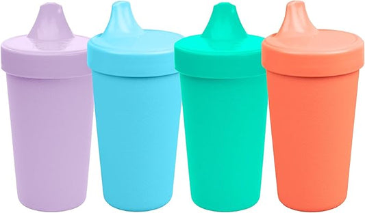 Re-Play Sippy Cups for Toddlers - 10 Oz. Reusable Spill Proof Cups for Kids, Dishwasher/Microwave Safe - Made in USA - Set of 4-3.13" x 6.25" - Bubble Pop