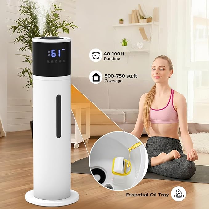 VENTISOL Large Humidifiers for Bedroom, 16L/4.2Gal Quiet Cool Mist Humidifier for Home Large Room, Top Fill Humidifiers for Baby Nursery, Living Room, White