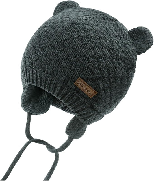 XIAOHAWANG Baby Hat Cute Bear Toddler Earflap Beanie Warm for Fall Winter