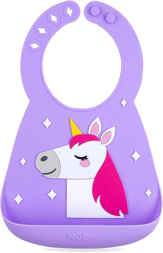 Nuby On The Go Silicone 3D Bib with Scoop to Catch Mess