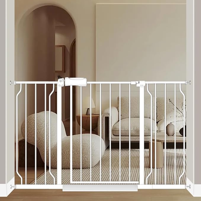 Fairy Baby Extra Wide Baby Gates 48-53 Inch, Auto Close Child Safety Gates for Stairs Banister Doorways Hallway,Indoor Safety Child Gates for Kids or Pets