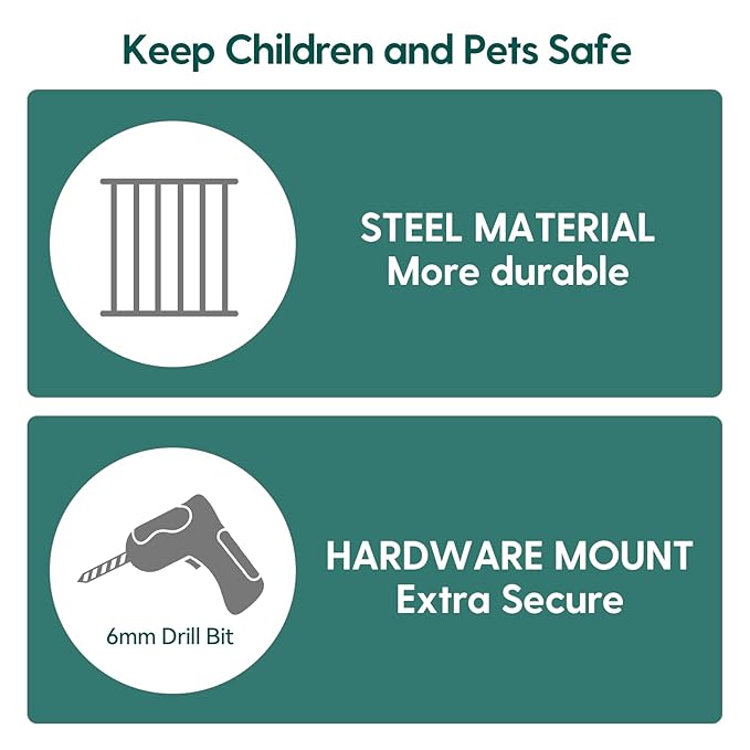 Babelio 31.5-55" No Bottom Bar Baby Gate Extra Wide, 2-in-1 Auto Close Dog Gate for The House, Stairs and Doorways, with Large Walk Thru Door, White