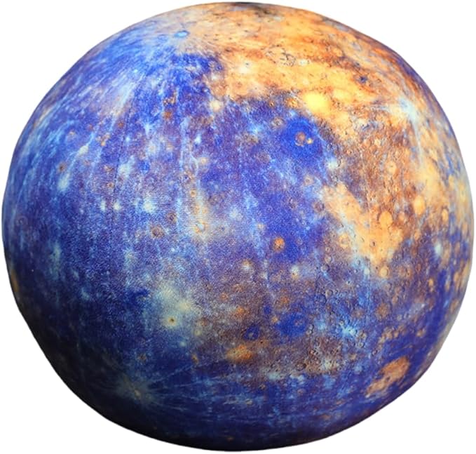 Ultra-ealistic 3D Planet ，Moon ，Earth，The Sun,Pillow Plush Toys,for Kids Teens Adults, for Teachers and Parents, Educational Toy Learning, 10.6 in (Mercury)