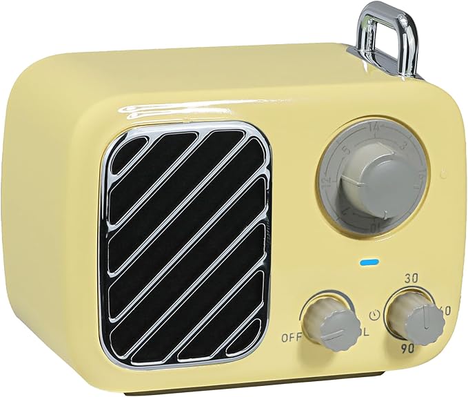 Vintage Style White Noise Machine – Portable Sleep Sound Device with 16 Relaxing Sounds, Timer & Stepless Volume, Rechargeable Sleep Aid & Gift for Teens, Kids, Baby, Travel & Office (Yellow)