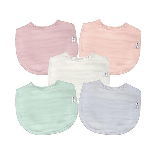 green sprouts Absorbent Organic Cotton Muslin Bibs, 0-12mo Hypoallergenic, STANDARD 100 by OEKO-TEX Certified, Tested for Hormones