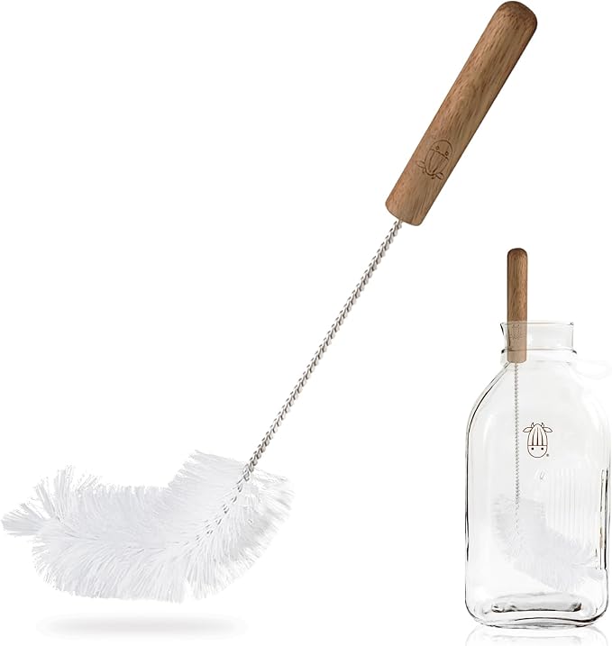 Almond Cow - Milk Jug Brushes for Cleaning, Premium Cleaner With Angled Design for Bottles, Multipurpose Cleaning Brushes for Household Use, 13-Inch Long Handle Scrub Brush
