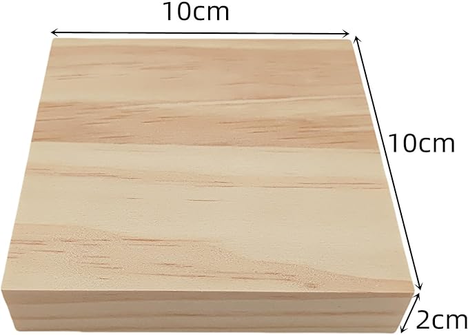 12PCS Unfinished Wood Square Blocks for Crafts, 4x4x0.8in Blank Wooden Squares Pine Wood Boards for Wood Carving,DIY Wood Coasters,Painting & Burning