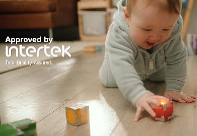 24 Magnetic Building Blocks – Light-Up STEM Educational Toy for Toddlers & Kids, Intertek Approved, Patented in US & China, Interactive Learning Cubes