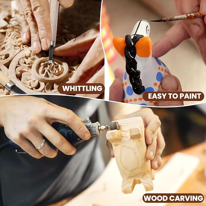 DIYDEC 23pcs Basswood Carving Blocks Unfinished Wood Block Kit with 3 Different Sizes Whittling Wood Carving for Crafts Making DIY Projects Model Building