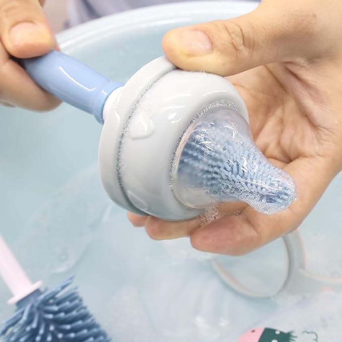 Silicone Cleaning Brush, 12" Long Handle Water Bottle Cleaner for Baby, Sports, Vase, Glassware, and Smaller Diameter Openings