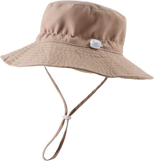 Peecabe Summer Baby Sun Hat for Boys Girls UPF 50+ Wide Brim Toddle Bucket Hat Adjustable Baby Beach Cap 0-8 Years