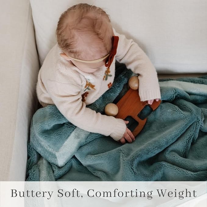 SARANONI Luxury Security Blankets for Babies | Ultra-Soft Lush and Boutique Quality Baby Blanket | Eucalyptus, Mini - 15" x 20"