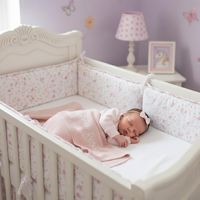 Luxury Personalized Name Knitted Baby Blanket -Embroidered, Soft Breathable Cotton Knit for Newborns - Valentine's Gift for New Moms Baby Boy Girl Birthday Christmas.