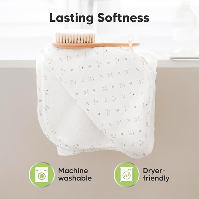 KeaBabies Hooded Baby Towel for Newborn - Viscose Derived from Bamboo Large Baby Bath Towels with Hood for Boys, Girls, Toddler, Extra Absorbent & Soft Newborn Bath Essentials (KeaStory)